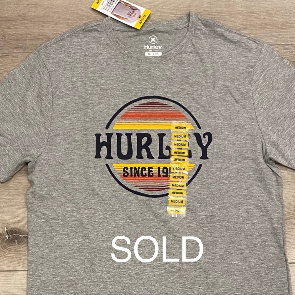 Hurley Men's Graphic T-Shirt, Light Gray, Size M, New with Tags